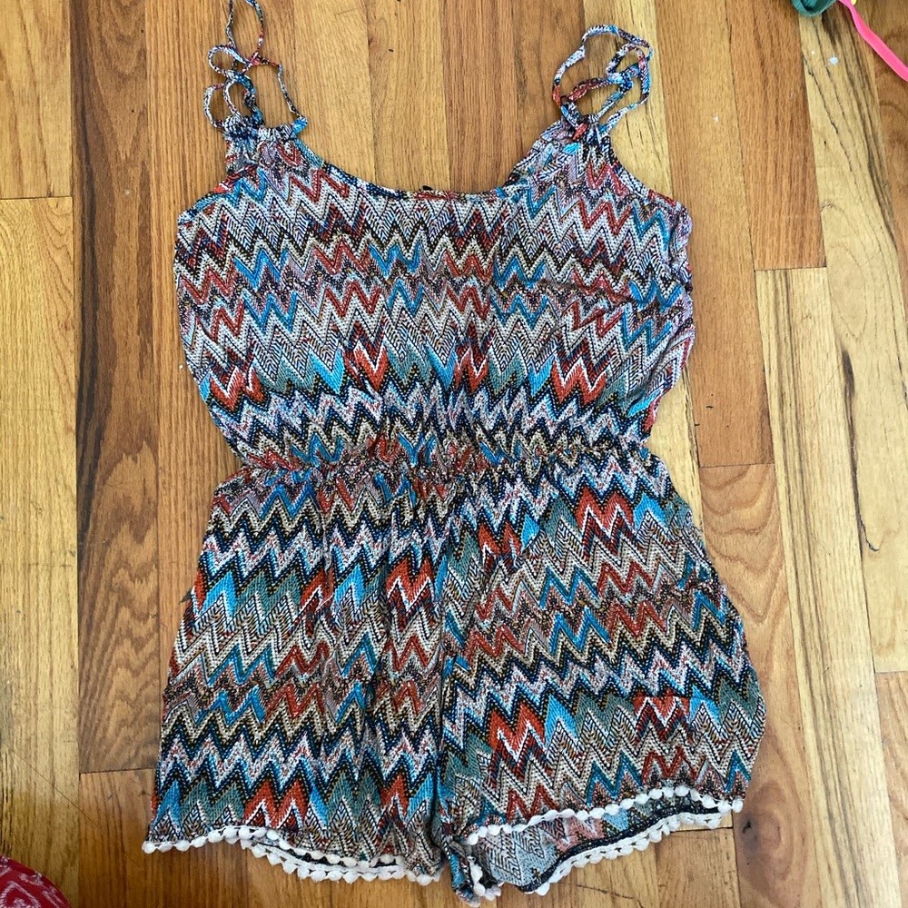 Colorful print romper